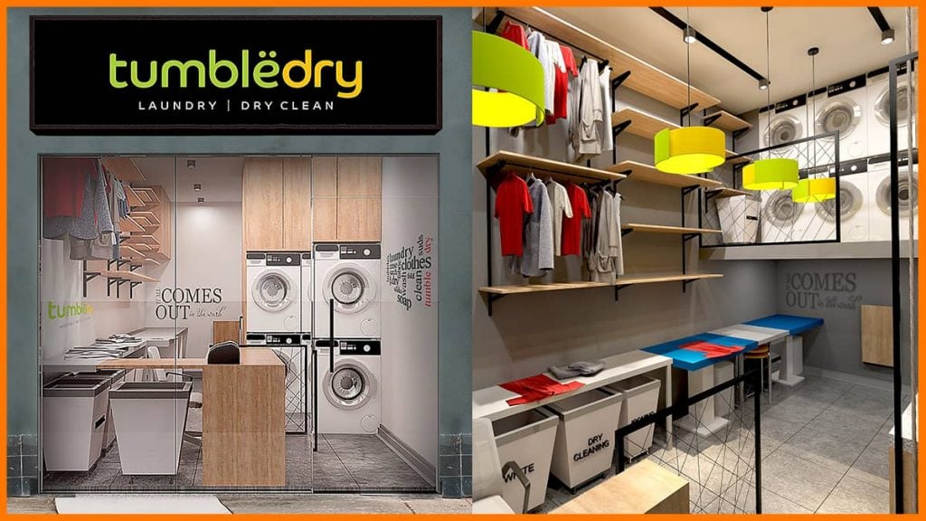 A Tumbledry franchise live dry-clean and laundry store