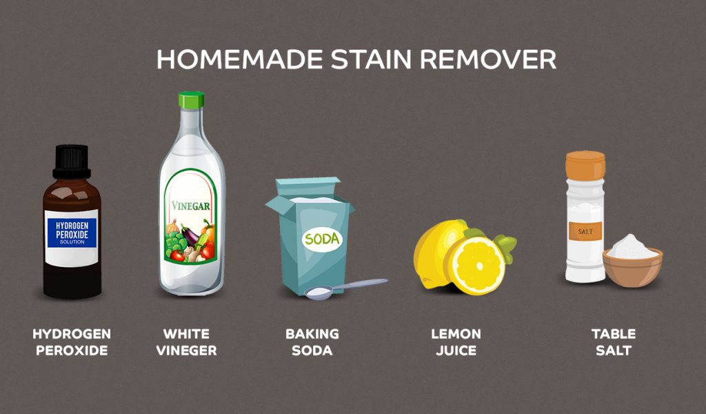 Homemade stain removers in laundry