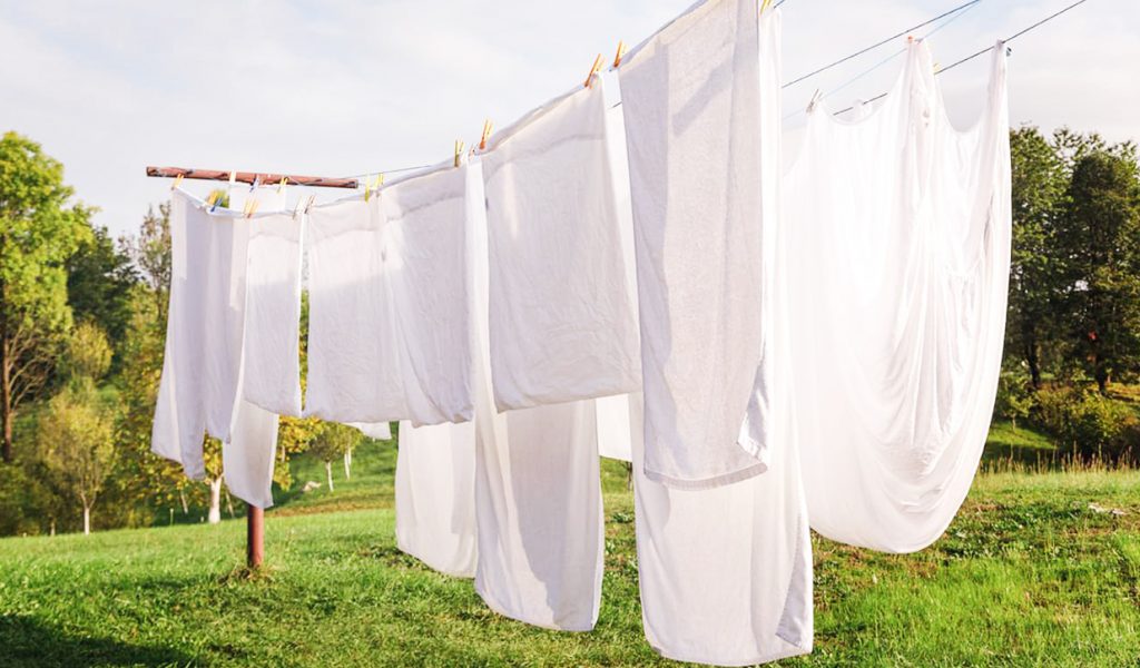 Line drying under the sun can whiten white clothes