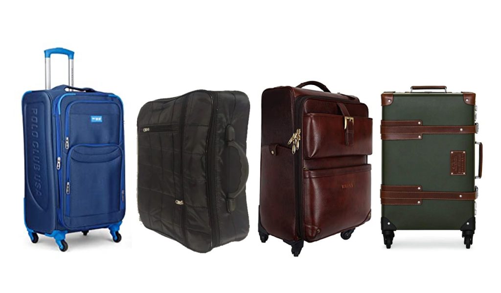 Suitcases made up of canvas, polyester, nylon, etc