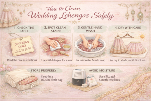 How to Clean Wedding Lehengas Safely